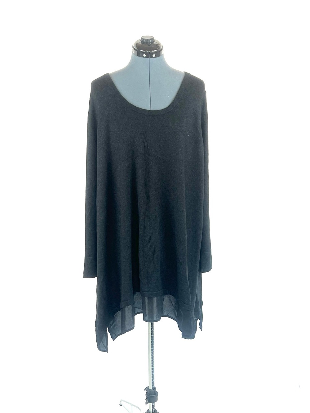 APT. 9 Womens 3X Black Metallic Shimmer Knit Tunic Sweater Plus Size 947